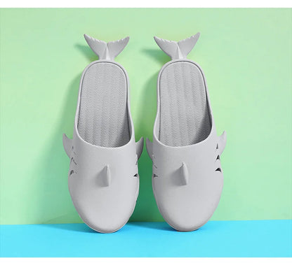 🟡 Chanclas de dibujos animados Unisex, sandalias de playa antideslizantes para exteriores tiburón