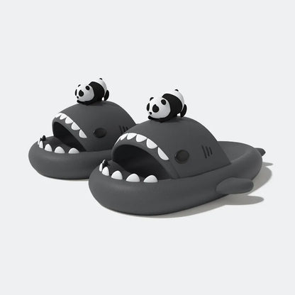 🟡 Chanclas de tiburón de suela gruesa de 4cm para mujeres y hombres, toboganes de playa para interiores, lindas sandalias de calle de verano para parejas con linterna brillante nocturna