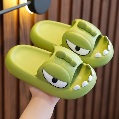 🟡 Chanclas de verano, sandalias de dinosaurio de dibujos animados, sandalias EVA antideslizantes Unisex, sandalias de ducha para el baño y el hogar