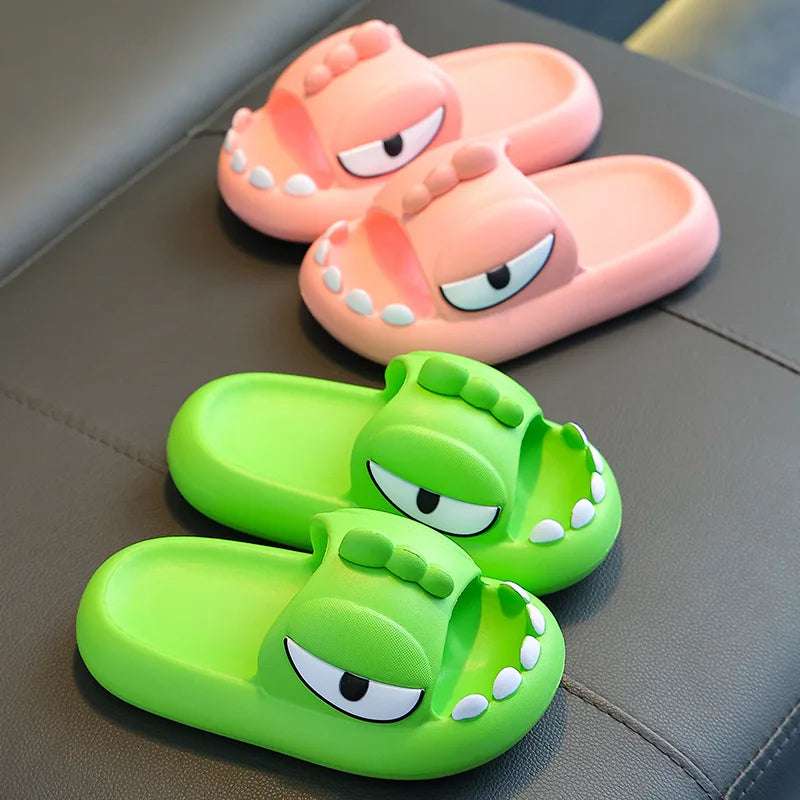 Chanclas de verano, sandalias de dinosaurio de dibujos animados, sandalias EVA antideslizantes Unisex, sandalias de ducha para el baño y el hogar