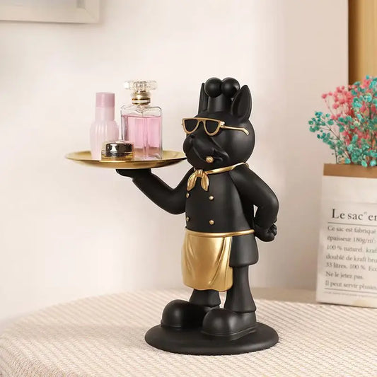 🟡 Chef pirata de resina, Bandeja de estatua para llaves de Control remoto, soporte de entrada moderno para decoración del hogar, mesa de comedor artística, decoración de escritorio de oficina