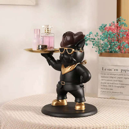 🟡 Chef pirata de resina, Bandeja de estatua para llaves de Control remoto, soporte de entrada moderno para decoración del hogar, mesa de comedor artística, decoración de escritorio de oficina