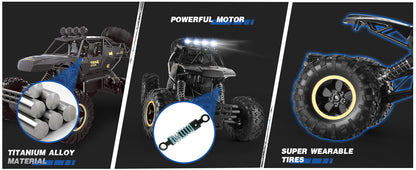 🟡 Coche teledirigido 4WD todoterreno 4x4, coches de Control remoto, Radio, Buggy, camión de carreras, deriva con luces Led, juguetes de regalo para niños y niñas