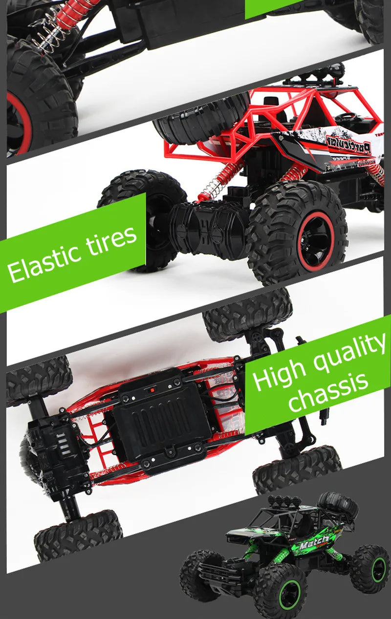 🟡 Coche teledirigido 4WD todoterreno 4x4, coches de Control remoto, Radio, Buggy, camión de carreras, deriva con luces Led, juguetes de regalo para niños y niñas