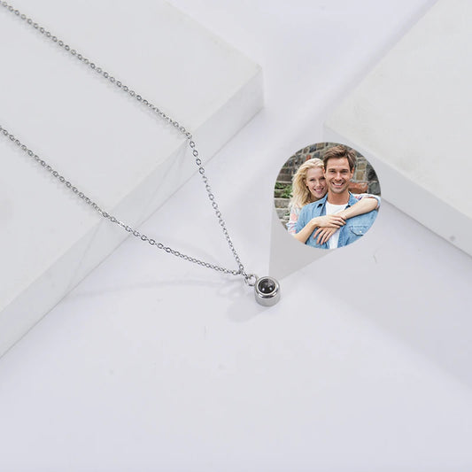 🟡 Collar de foto personalizado, collar de proyección con imagen I Love You, 100 idiomas, collar personalizado, joyería, regalos para mujeres, madres, hombres, adultos, niños, jovenes