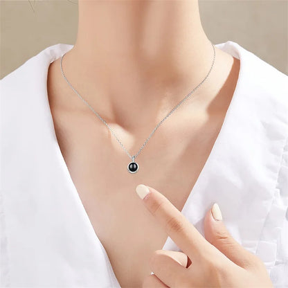 🟡 Collar de foto personalizado, collar de proyección con imagen I Love You, 100 idiomas, collar personalizado, joyería, regalos para mujeres, madres, hombres, adultos, niños, jovenes