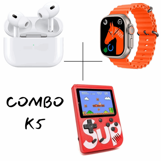 Combo Smartwatch  + Audífonos + Mini Consola