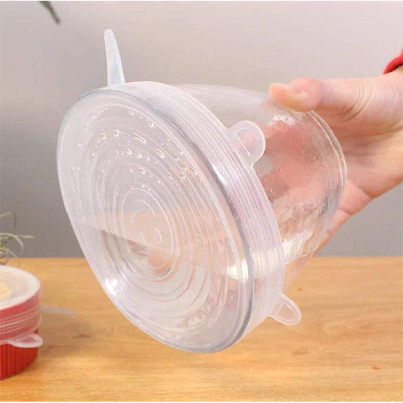 Combo tapas silicona 6 unidades con triturador de ajo