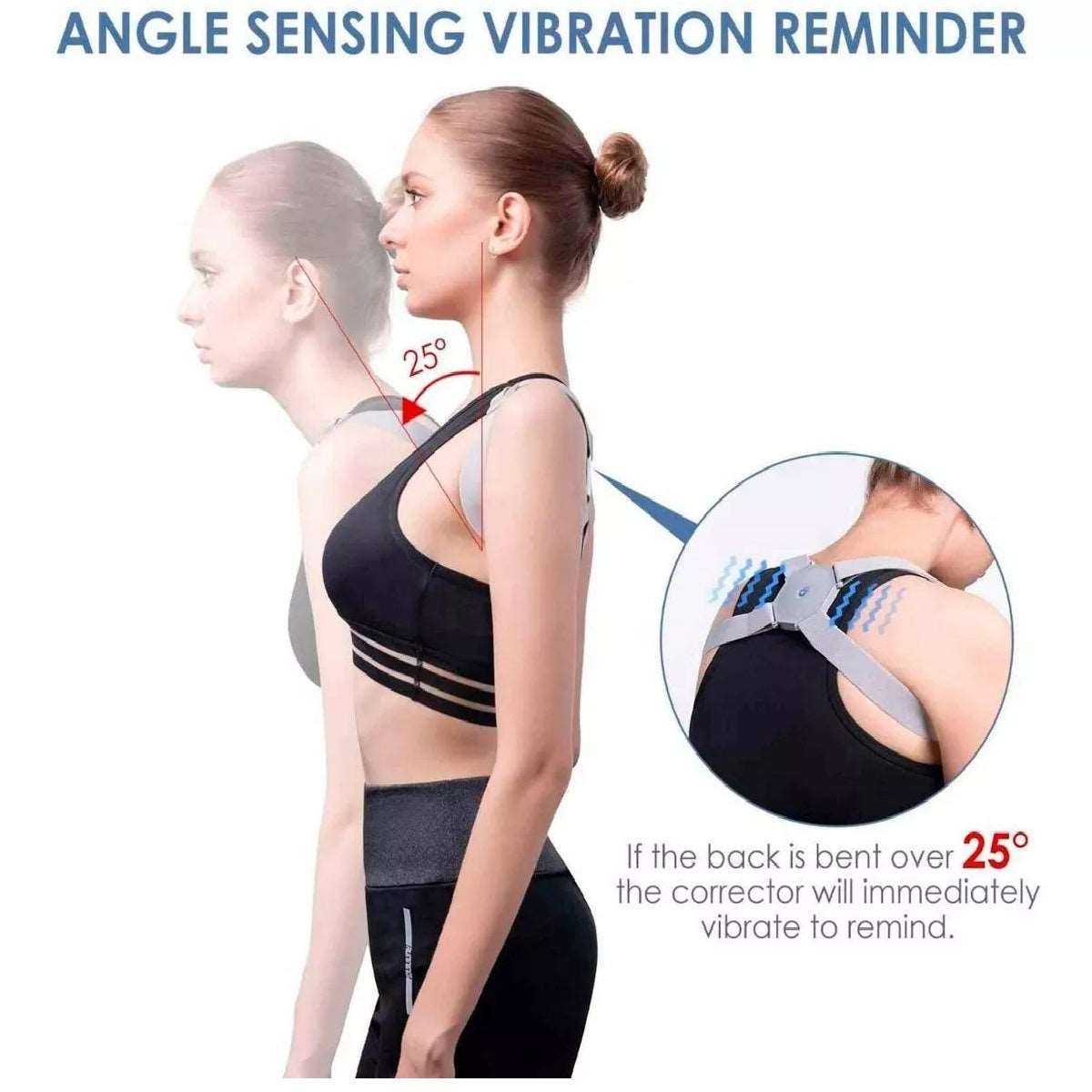 Corrector De Postura Inteligente Con Sensor De Vibración