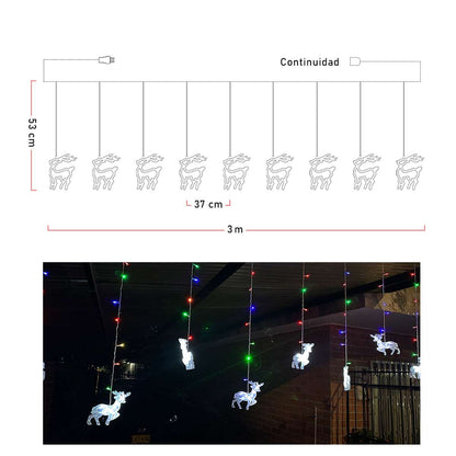 Cortina Led 3mts Figuras Reno 120 led