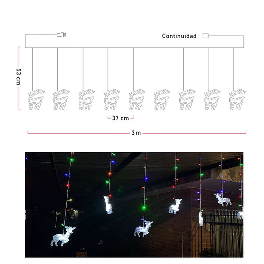Cortina Led 3mts Figuras Reno 120 led