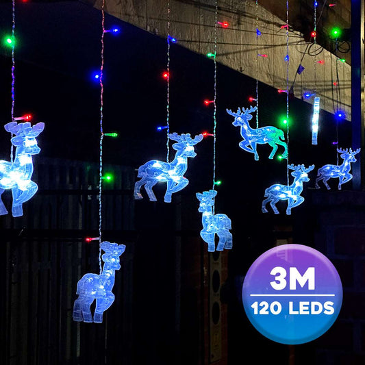 Cortina Led 3mts Figuras Reno 120 led