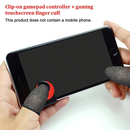 🟡Dispositivo asistente de joystick de controlador de juegos móviles + Conjunto de manga de dedo de juego, con botón de disparo rápido, para juegos móviles, operación fácil y conveniente, sin sudor