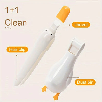 🟡Dispositivo de limpieza para el hogar, baño y cocina, eficiente, fácil de instalar, práctico, portátil, con forma de pato, Clip para recoger el pelo, herramienta para quitar el pelo, limpiador de baño y cocina