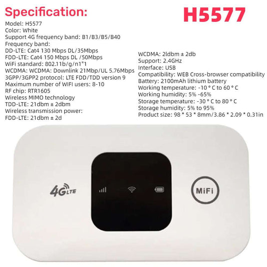 Enrutador módem WiFi de bolsillo 4G, punto de acceso móvil portátil, módem inalámbrico de 150Mbps con ranura para tarjeta SIM, enrutador inalámbrico 4G de amplia cobertura