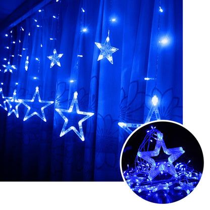 Extensión Luces Led Estrella X6 Mts Luz Navidad Azul