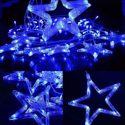 Extensión Luces Led Estrella X6 Mts Luz Navidad Azul