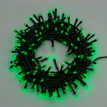 Extensión Luz LED Lineal 14mts Cable Verde 200 Luces Verde
