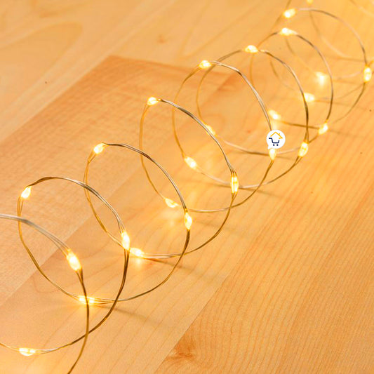 Extensión Micro LED Lineal 10 Mts 100 Luces Navidad Cálida