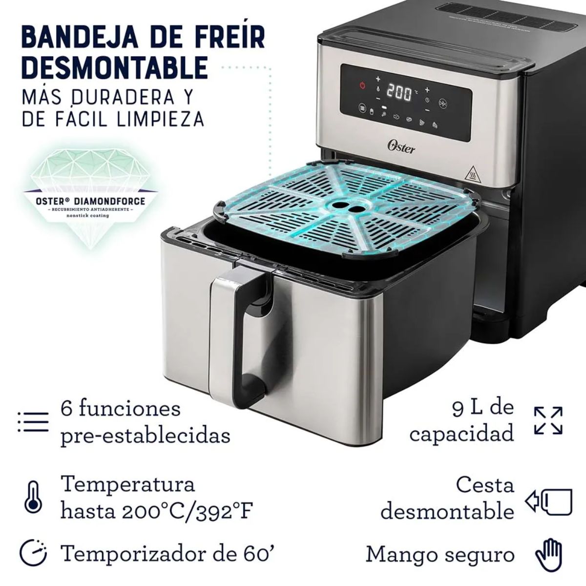 Freidora de aire digital Oster 9Litros
