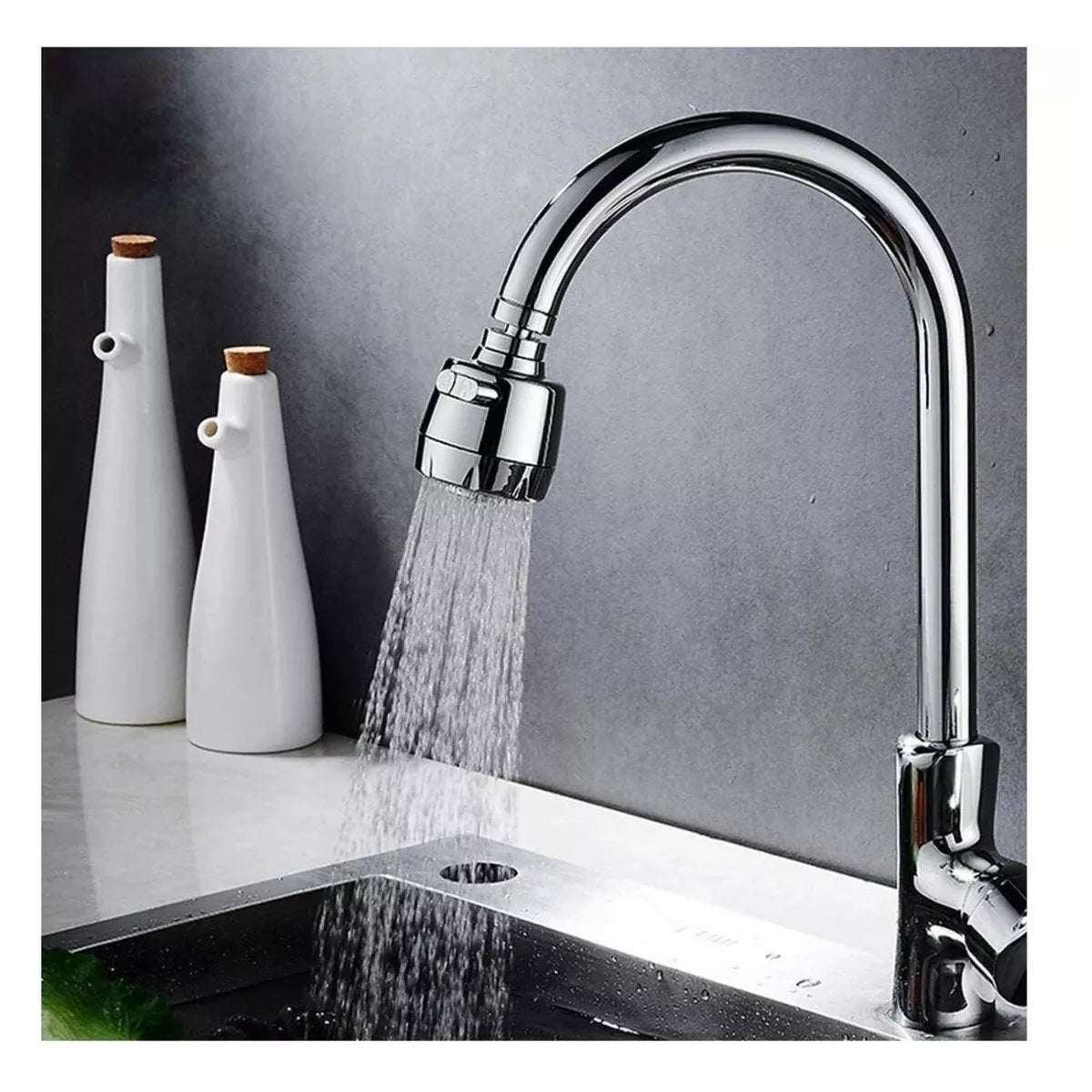 Grifo Ahorrador De Agua Cocina Cuello Flexible 2 Funciones