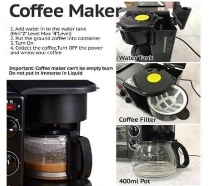 Horno Cafetera 3 En 1