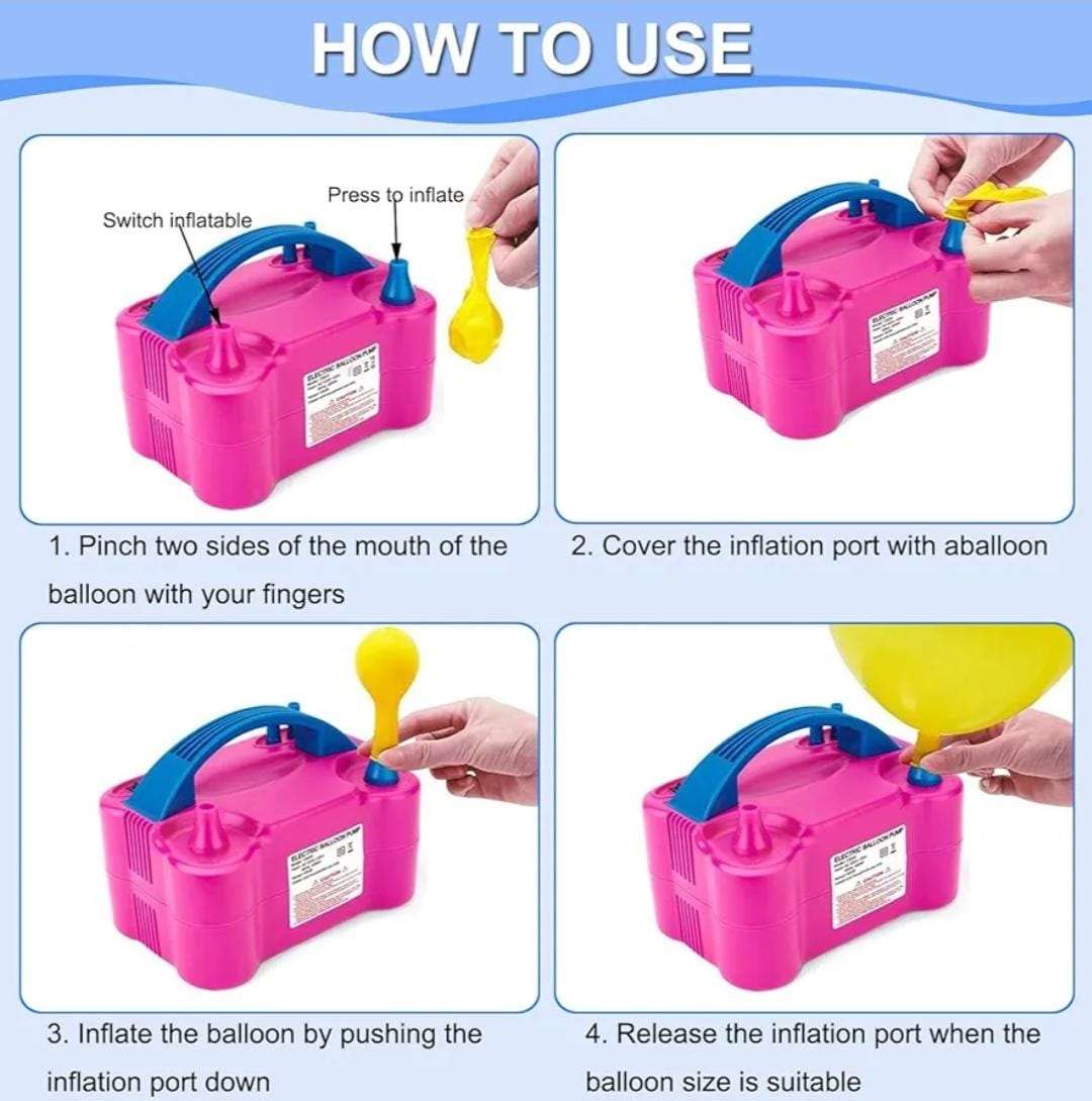 Bomba Eléctrica De Globo Inflador Eléctrico portátil De Doble Boquilla