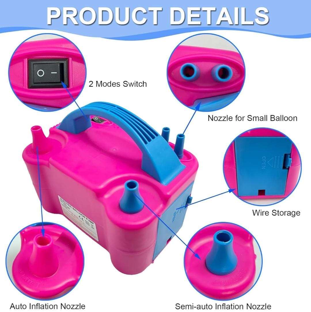Bomba Eléctrica De Globo Inflador Eléctrico portátil De Doble Boquilla