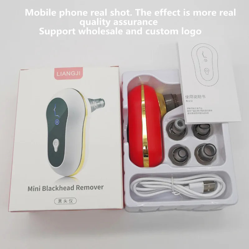Limpiador eléctrico de puntos negros, máquina portátil personalizable para espinillas, limpieza profunda facial, succión al vacío, limpieza de la piel, máquina de belleza para el cuidado