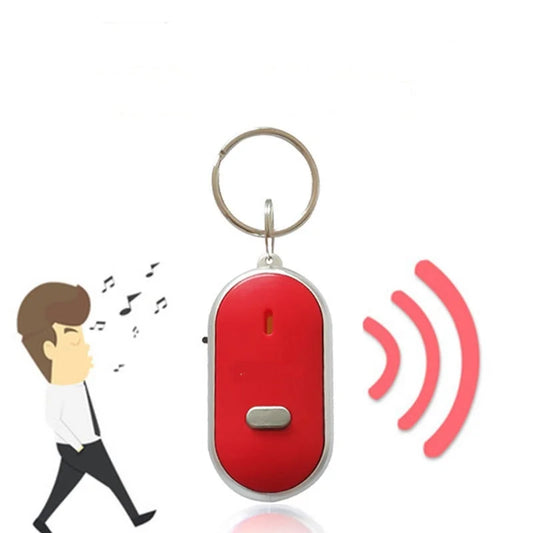 🟡Localizador de llaves con silbato LED, sonido intermitente, alarma de control, localizador de llaves antipérdida con llavero, regalos para mujeres y niñas