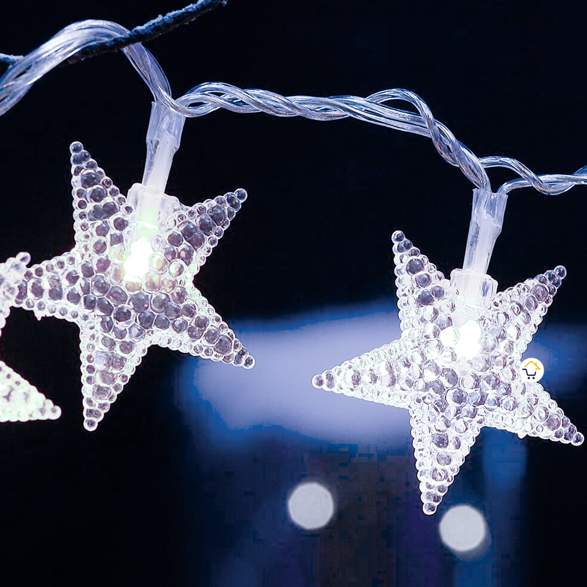 Luces Led Estrellas 3 Mts Extensión Cortina Luz Navidad Blanco