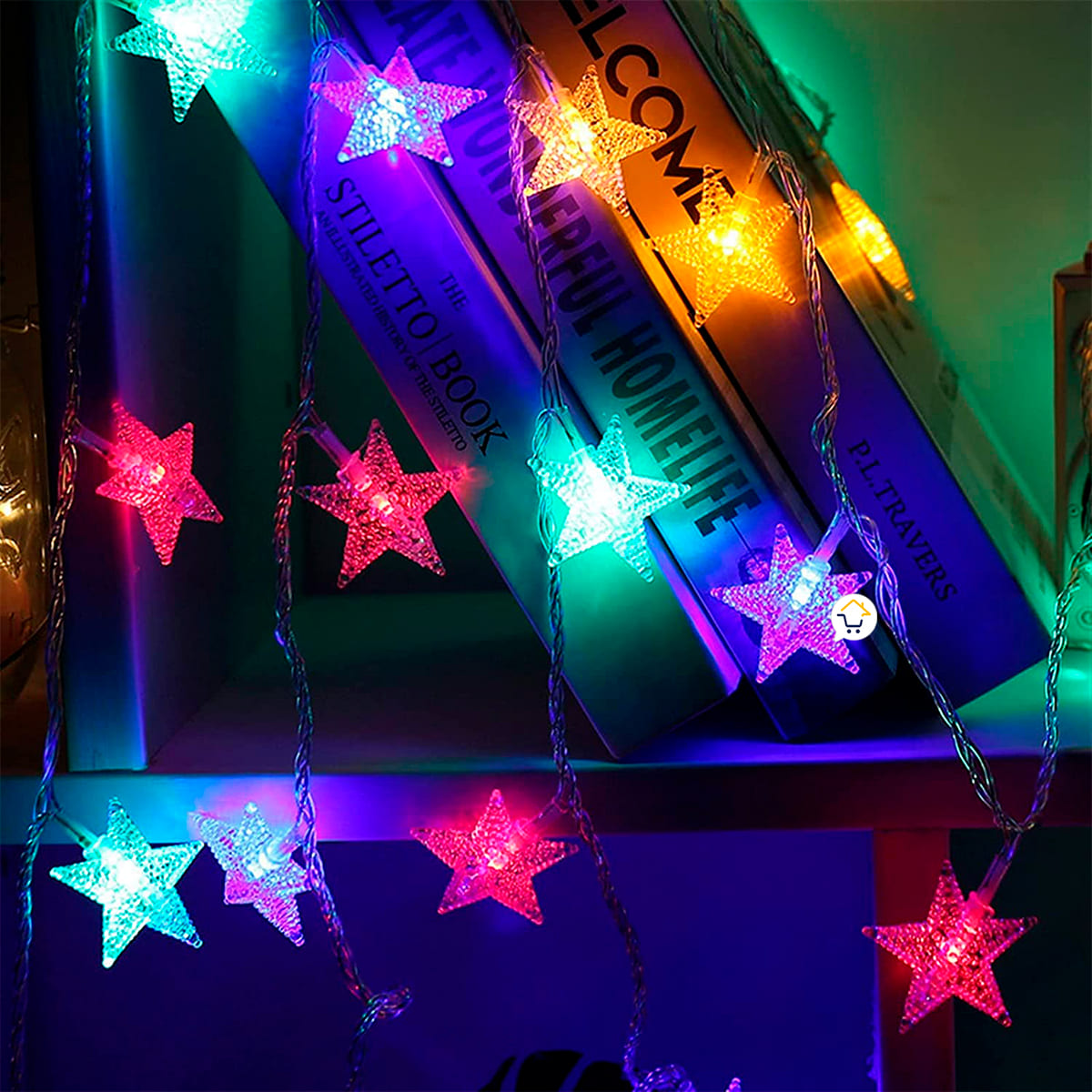 Luces Led Estrellas 3 Mts Extensión Cortina Luz Navidad Multicolor