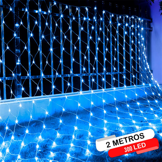Luces Malla LED 300 Luces 2x1.8 Mts Luz Navidad
