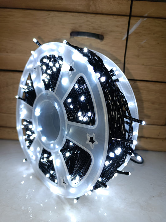 Luces led navideña 100Mts blanca cable verde