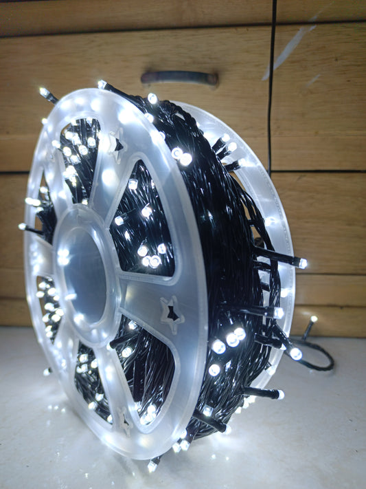 Luces led navideña 100Mts blanca cable verde
