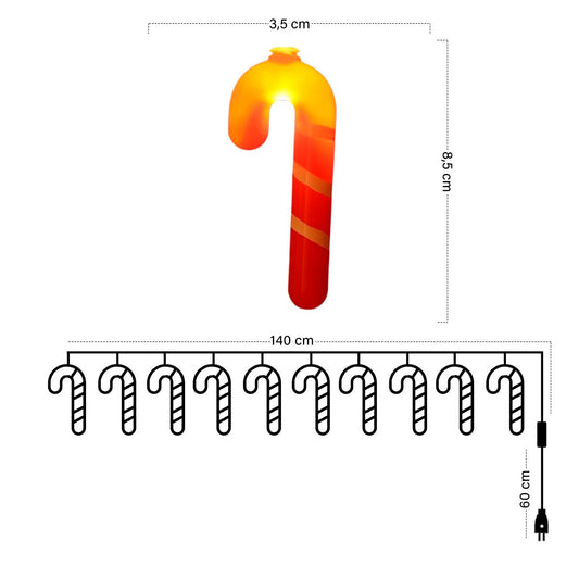 Luz Led Navidad Bastones
