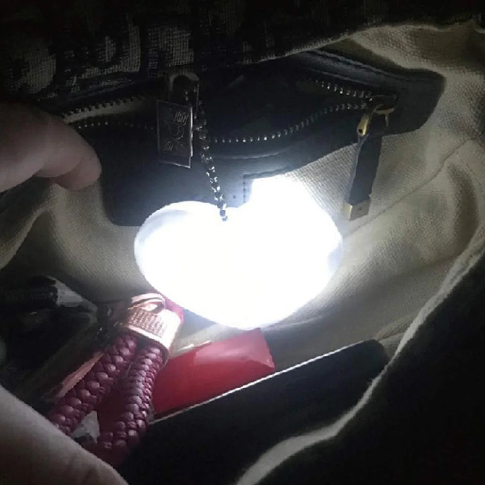 🟡 Luz led con forma de corazón, lámpara para bolso, monedero activado por movimiento táctil, luz nocturna en forma de corazón para mujer y niña, decoración con dije