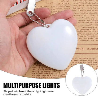 🟡 Luz led con forma de corazón, lámpara para bolso, monedero activado por movimiento táctil, luz nocturna en forma de corazón para mujer y niña, decoración con dije