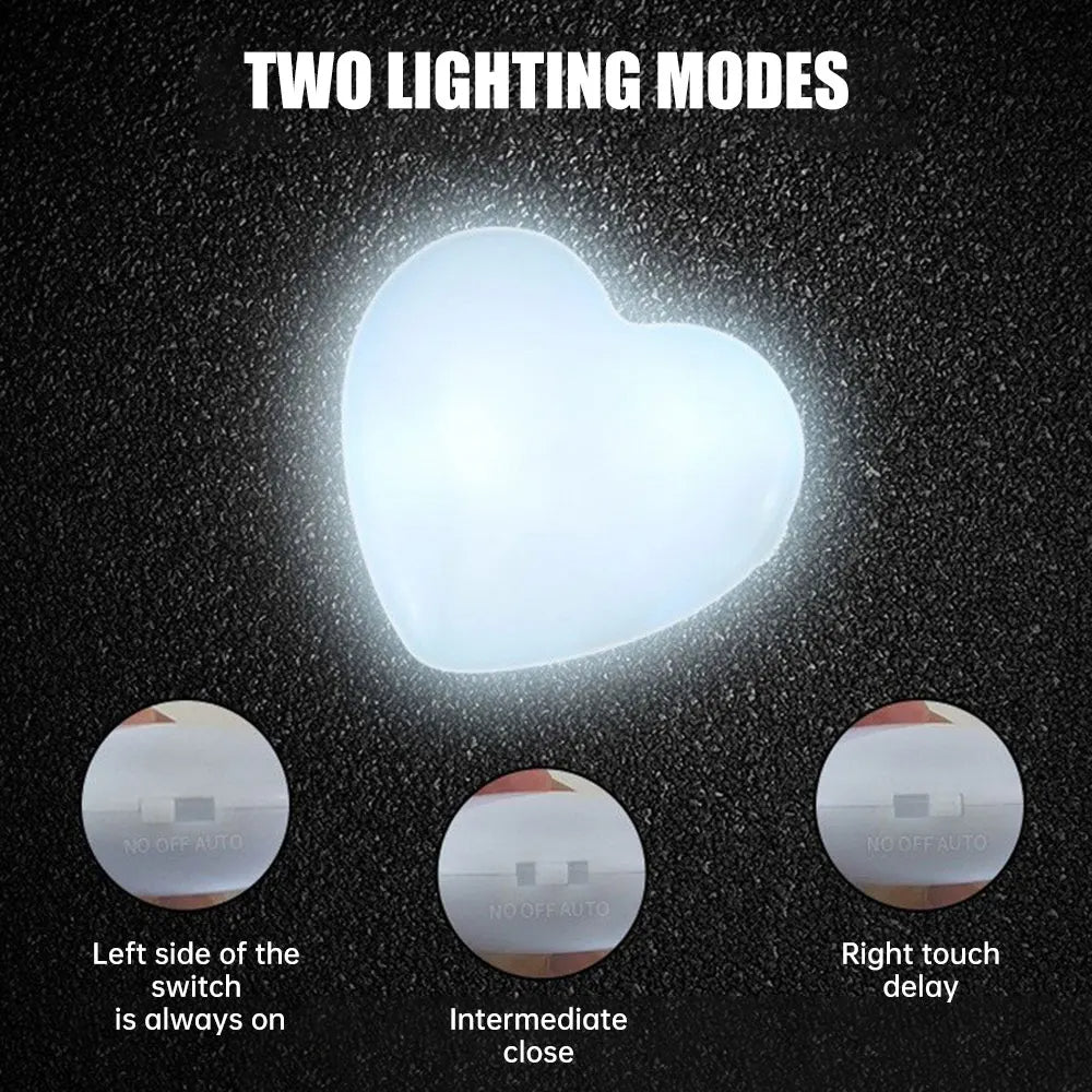 🟡 Luz led con forma de corazón, lámpara para bolso, monedero activado por movimiento táctil, luz nocturna en forma de corazón para mujer y niña, decoración con dije