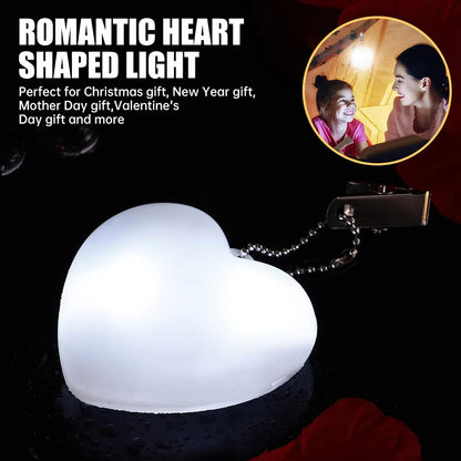 🟡 Luz led con forma de corazón, lámpara para bolso, monedero activado por movimiento táctil, luz nocturna en forma de corazón para mujer y niña, decoración con dije