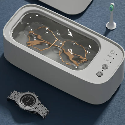 🟡 Máquina de limpieza de gafas ultrasónica, limpiador de joyas con ultrasonido de 45KHZ, limpiador ultrasónico de alta frecuencia para baño