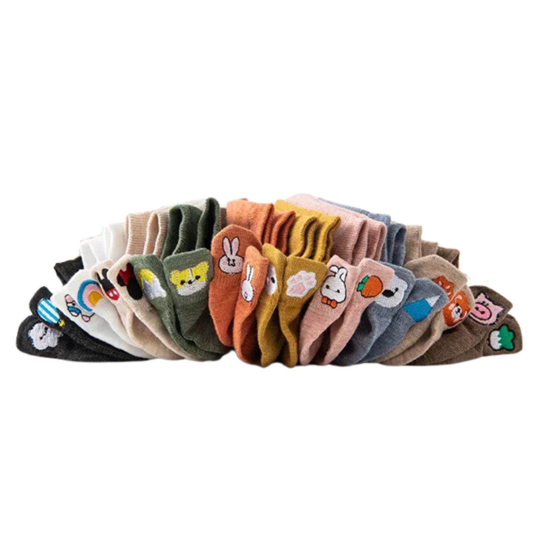 Medias Tobilleras Animalitos x 10 Pares Surtidos