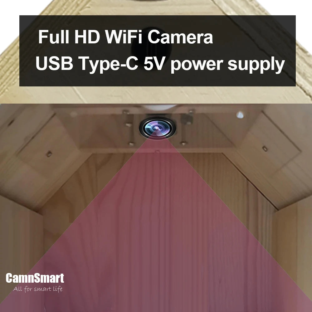 🟡 Nido para pájaros inteligente con cámara WIFI