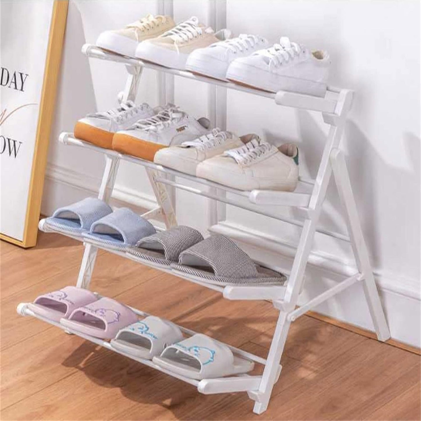 Organizador Calzado Zapatero 4 Niveles Estante Plegable