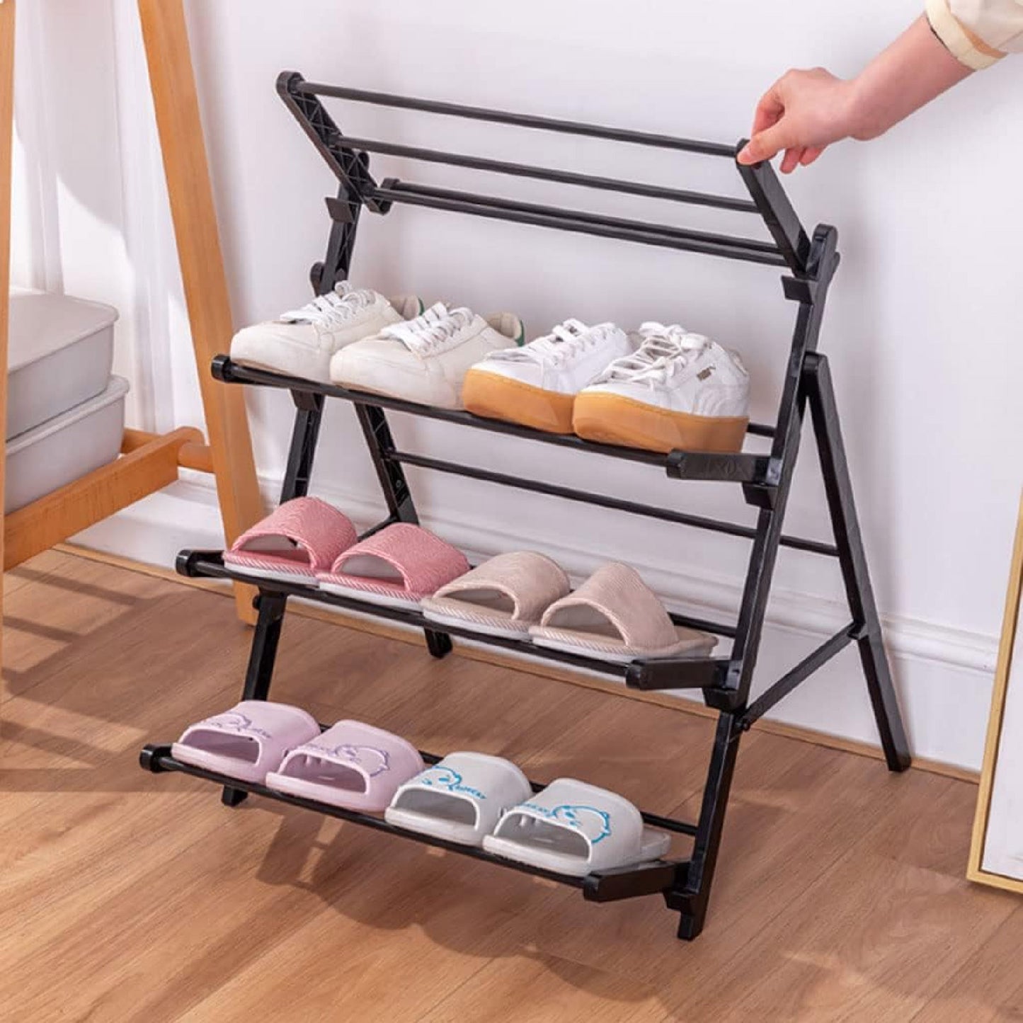 Organizador Calzado Zapatero 4 Niveles Estante Plegable