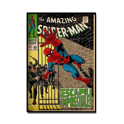 🟡 Pintura decorativa Retro de héroes, póster artístico, impresión de decoración de pared de habitación para niños y hogar