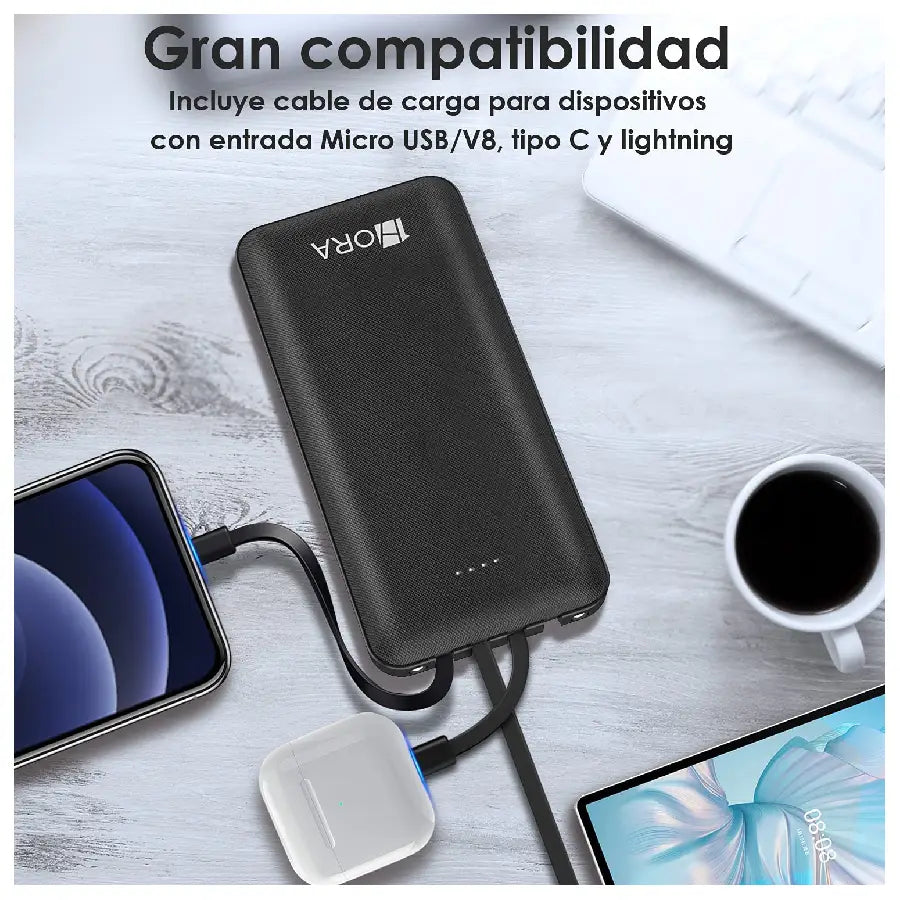 Power Bank Batería 10000 Marca 1hora Gar148 | Banco de energía portátil