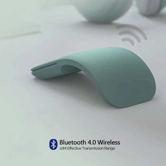 🟡 Ratón inalámbrico plegable con Bluetooth 4.0 Mouse silencioso ultrafino con arco táctil de 1600 DPI para uso en oficina y portátil, Surfacebook