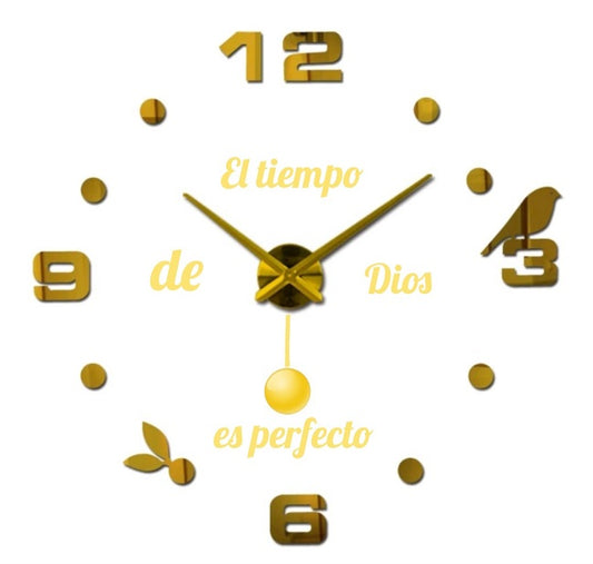 Reloj Con Péndulo Frase En Vinilo