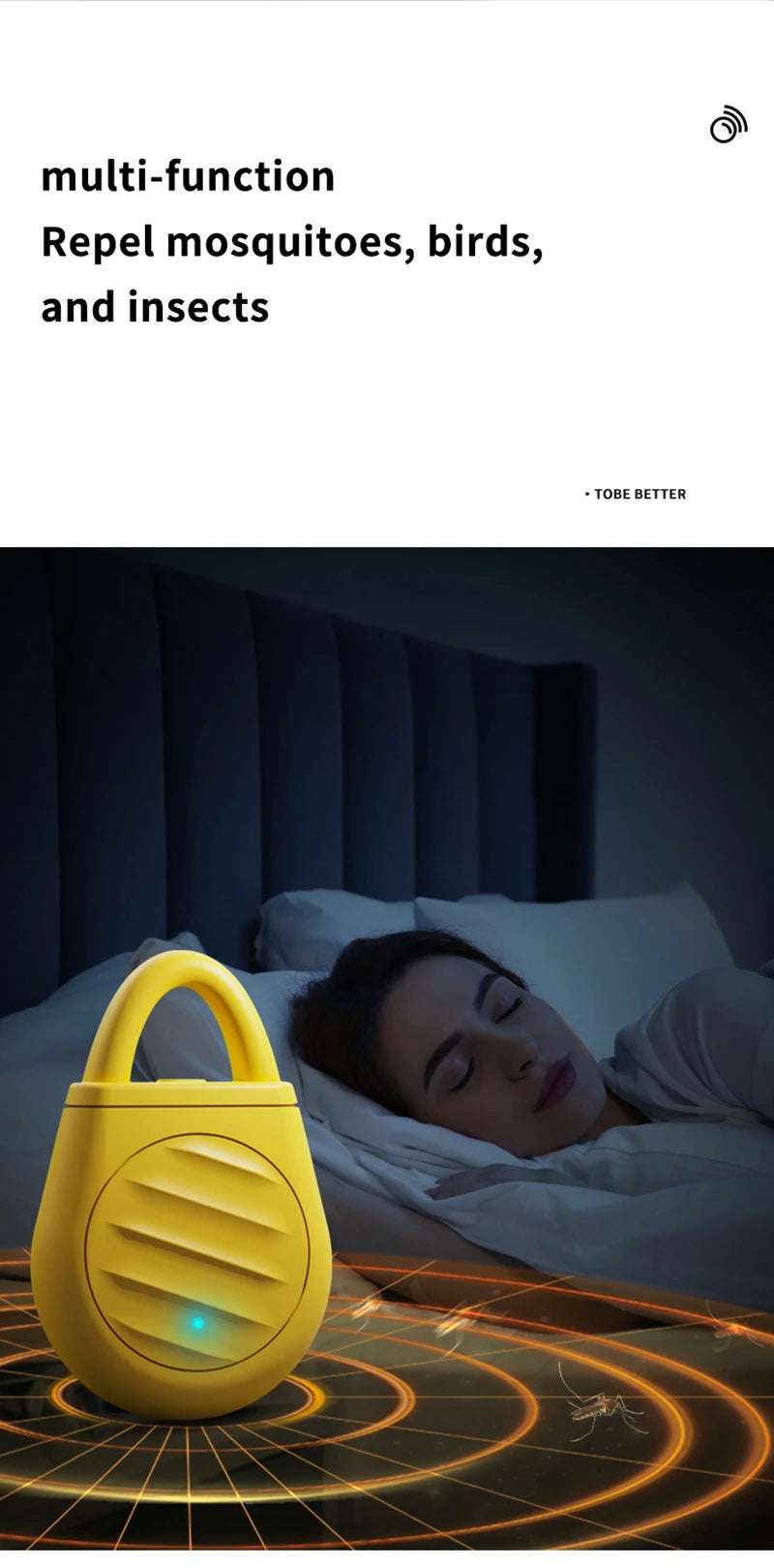 🟡 Nuevo repelente de mosquitos electrónico ultrasónico al aire libre Camping al aire libre repelente de mosquitos automático, inteligente y portátil